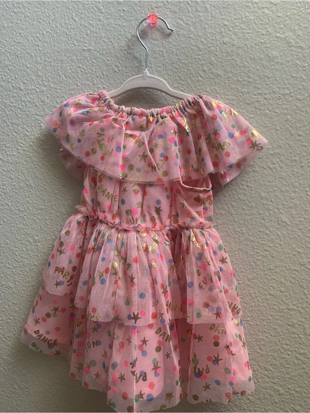Old Navy Pink Tulle Tutu Dress with Multicolor Confetti